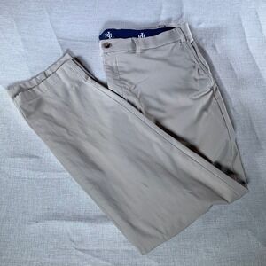 Lauren Ralph Lauren Mens Khaki Chino Pants Tan Stretch Straight Leg 38x31